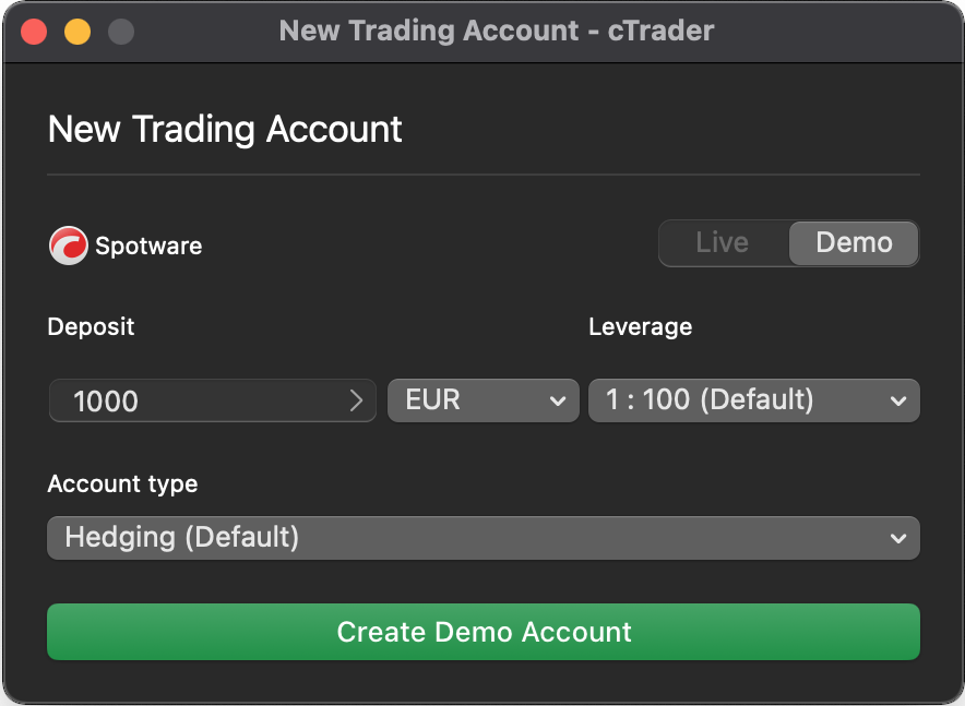 ctrader account open